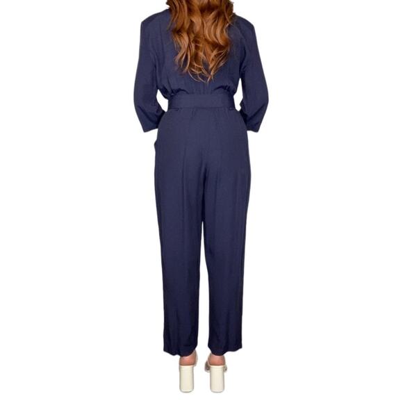 Vintage Union Label Betsey’s Things Medium Navy & Gold Belted Jumpsuit - Picture 5 of 14